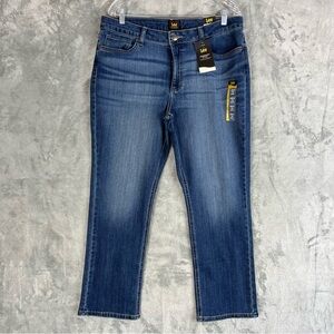Lee NWT Straight‎ Leg Jeans 16 Short Stretch Mid Rise Denim Comfy Classic